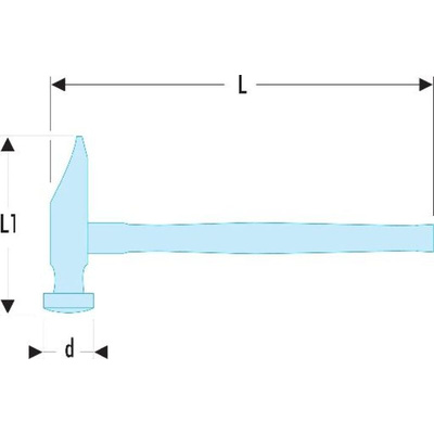 Facom Steel Dinging Hammer with Hickory Wood Handle, 440g