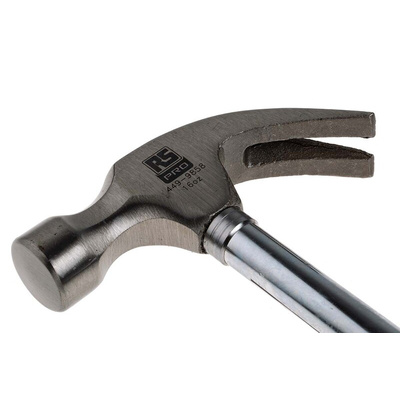 RS PRO Steel Claw Hammer with Forged Steel Handle, 450g
