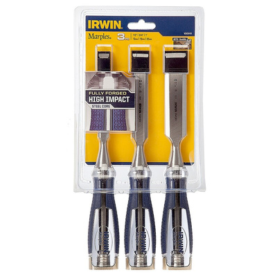 Irwin 5 Piece Steel Wood Chisel Set, 1.0 in, 1/2 in, 1/4 in, 3/4 in, 3/8 in Blade Width