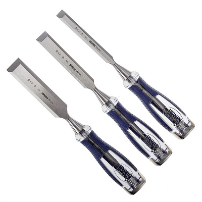 Irwin 3 Piece Steel Wood Chisel Set, 1.0 in, 1/2 in, 3/4 in Blade Width