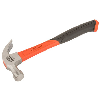 Bahco Steel Claw Hammer with Fibreglass Handle, 230g