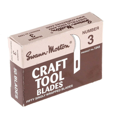 Swann-Morton Carbon Steel Curved Scalpel Blade, No.3, 50 per Package