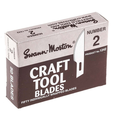 Swann-Morton Carbon Steel Curved Scalpel Blade, No.2, 50 per Package