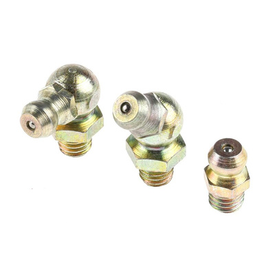 RS PRO Grease Nipple Kit Contains H1 Straight 6x1 mm (x50); H2-45 6x1 mm (x50); H3-90 6x1 mm (x50); Box