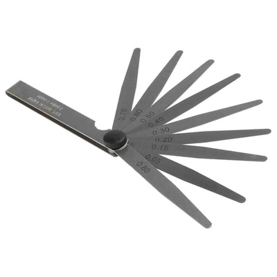 RS PRO Steel Feeler Gauge, 10 Blades