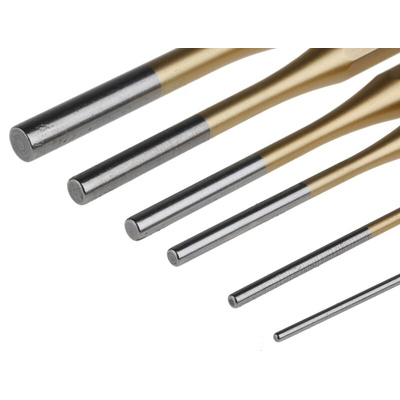 RS PRO 6-Piece Punch, Parallel Pin Punch, 2 → 8 mm Shank
