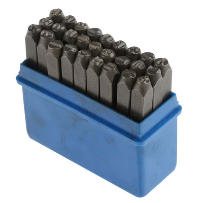 RS PRO 5mm x 27 Piece Engraving Punch Set, (Letters: A → Z, (&))
