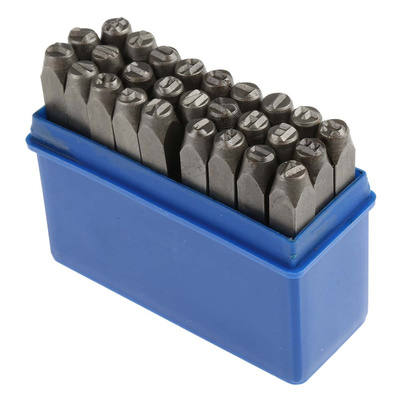 RS PRO 6mm x 27 Piece Engraving Punch Set, (Letters: A → Z, (&))