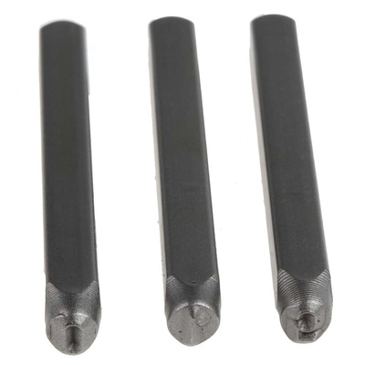 RS PRO 4mm x 9 Piece Engraving Punch Set, (0 → 8)