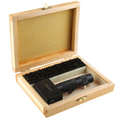 RS PRO 3.2mm x 113 Piece Engraving Punch Set, (Blanks (x12), Holder, Individual Punches (x100))