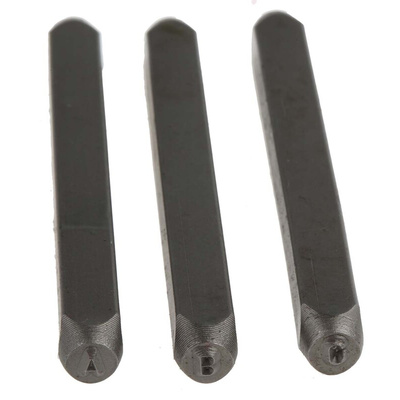 RS PRO 2.5mm x 27 Piece Engraving Punch Set, (Letters: A → Z, (&))