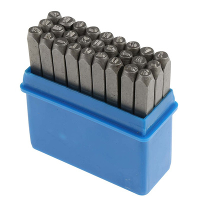 RS PRO 2.5mm x 27 Piece Engraving Punch Set, (Letters: A → Z, (&))