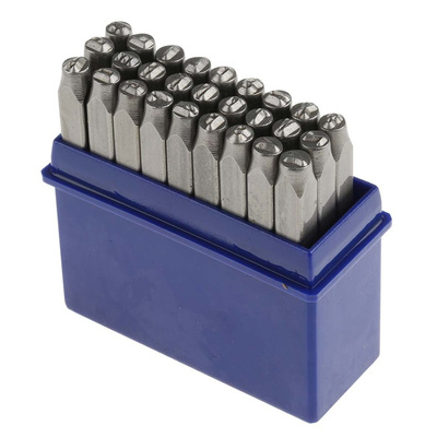 RS PRO 3mm x 27 Piece Engraving Punch Set, (Letters: A → Z, (&))