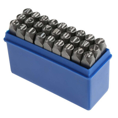 RS PRO 8mm x 27 Piece Engraving Punch Set, (Letters: A → Z, (&))