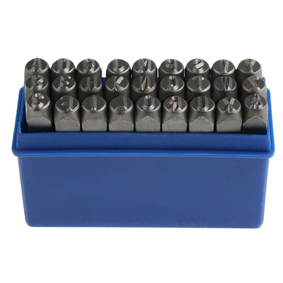 RS PRO 8mm x 27 Piece Engraving Punch Set, (Letters: A → Z, (&))