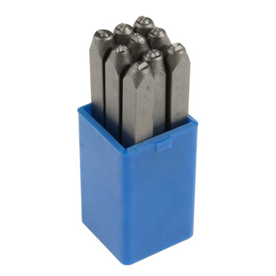 RS PRO 3mm x 10 Piece Engraving Punch Set, (Numbers: 0 → 9)