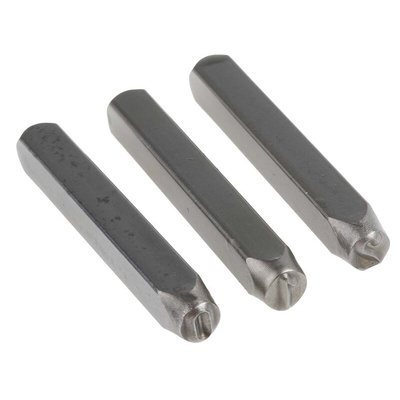 RS PRO 6mm x 9 Piece Engraving Punch Set, (0 → 9)