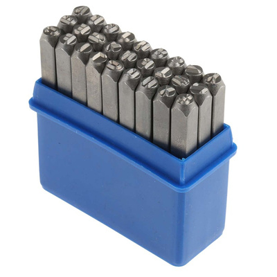 RS PRO 4mm x 27 Piece Engraving Punch Set, (Letters: A → Z, (&))