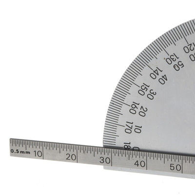 RS PRO 180° Metric Bevel Protractor Head, 150 mm Tempered Steel Blade