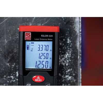 RS PRO RSLDM-50H Laser Measure, 0.05 → 50m Range, ±1.5 mm Accuracy