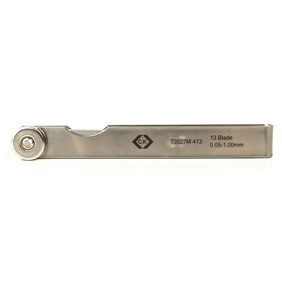 CK T3527M 413 Steel Feeler Gauge, 13 Blades