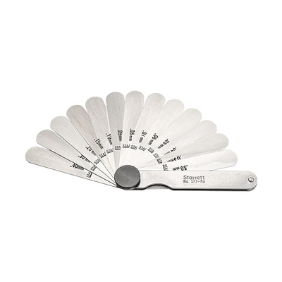 Starrett 173 MA Steel Feeler Gauge, 13 Blades