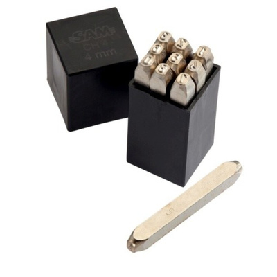 SAM 8mm x 9 Piece Engraving Number Punch Set, (Numbers 0 → 8)