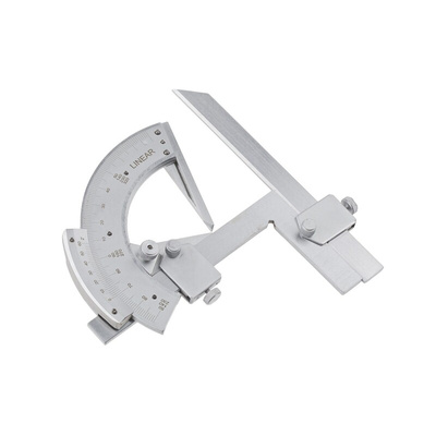 RS PRO 180° Metric Vernier Bevel Protractor, 150 mm Stainless Steel Blade