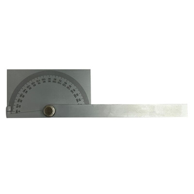 0 - 180° Imperial, Metric  Vernier  Bevel Protractor, 195 mm Steel Blade