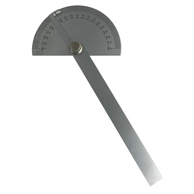 0 - 180° Imperial, Metric  Vernier  Bevel Protractor, 195 mm Steel Blade