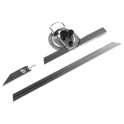 MikronTec 360° Metric Bevel Protractor, 300 mm Stainless Steel Blade