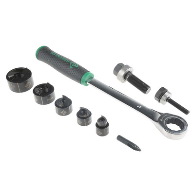 Greenlee , 10 Piece Punch and Die Tool, ISO 16, ISO 20, ISO 25, ISO 32, ISO 40, Circular, Hand Operation