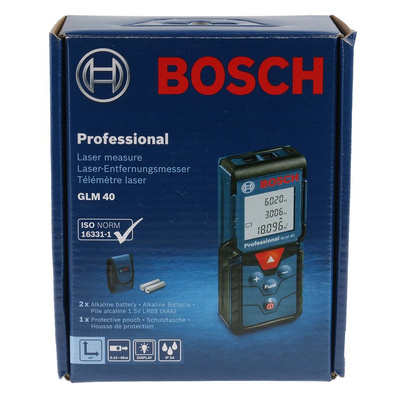 Bosch GLM 40 Laser Measure, 0.15 → 40m Range, ±1.5 mm Accuracy