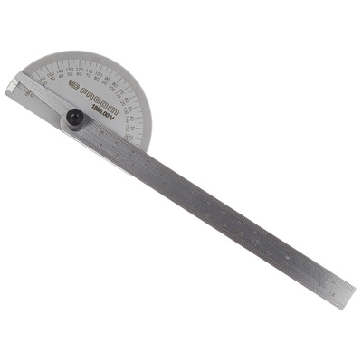 Facom 180° Metric Bevel Depth Gauge Protractor, 170 mm Stainless Steel Blade