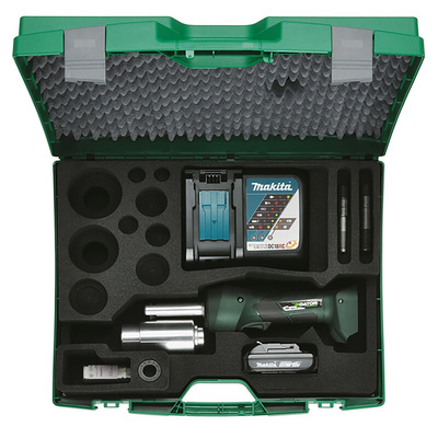 Greenlee Punch and Die Tool With Various Contents, 138 x 138 (Special Shape Punch) mm, 150/63 (Round Punch) mm,