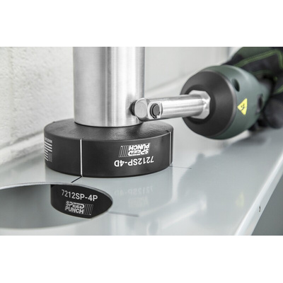 Greenlee Punch and Die Tool With Various Contents, 138 x 138 (Special Shape Punch) mm, 150/63 (Round Punch) mm,