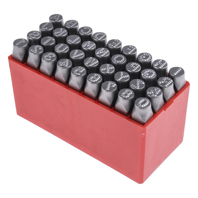 RS PRO 8mm x 36 Piece Engraving Letter Punch Set, (27 Pieces x Capital A → Z English Letter Dot Steel Stamp, 9