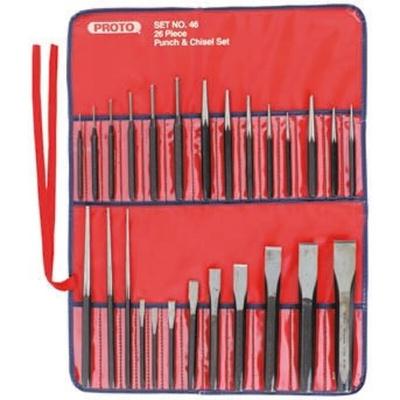 Stanley Proto 26-Piece Punch Set, Pin Punch, 3/16 → 7/8 in Shank