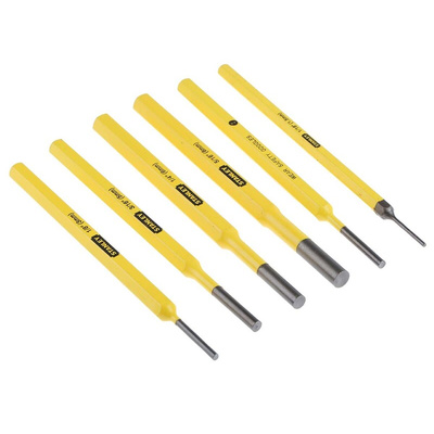 Stanley 6-Piece Punch Set, Pin Punch, 1.5 → 3 mm Shank