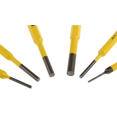 Stanley 6-Piece Punch Set, Pin Punch, 1.5 → 3 mm Shank