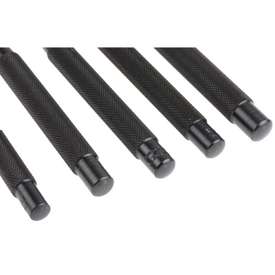 Starrett 5-Piece Punch Set, Pin Punch, 1/8 → 3/8 in Shank