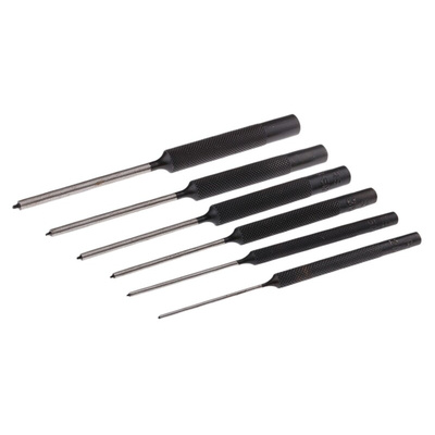 RS PRO 6-Piece Punch Set, Spring Pin Punch, 2 → 5 mm Shank