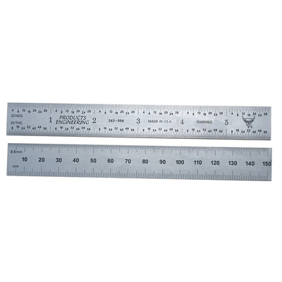 RS PRO 150mm Steel Imperial, Metric Ruler, With UKAS Calibration