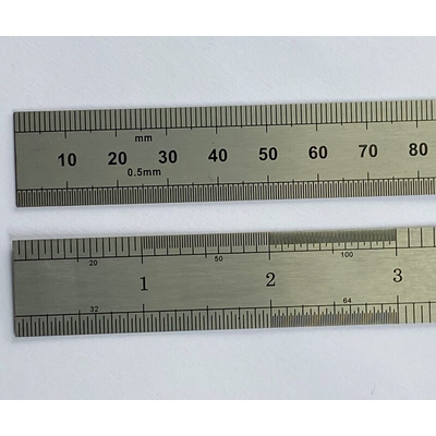 RS PRO 150mm Steel Imperial, Metric Ruler