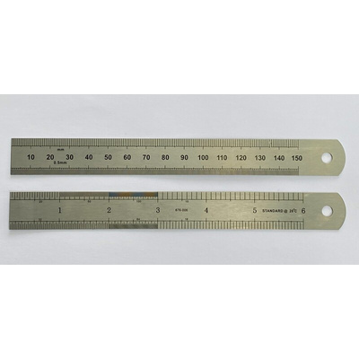 RS PRO 150mm Steel Imperial, Metric Ruler