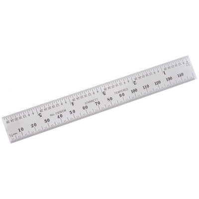 Starrett 150mm Steel Imperial, Metric Ruler