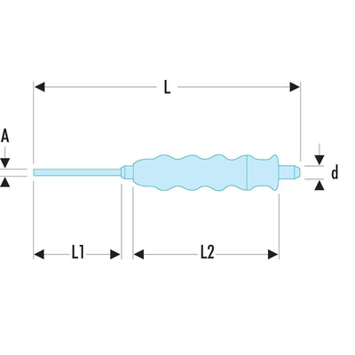 Facom 1-Piece Punch, Centre Punch, 6 mm Shank, 185 mm Overall