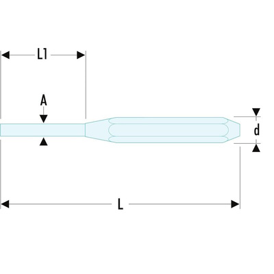 Facom 1-Piece Punch, Drift Punch, 8 mm Shank, 200 mm Overall