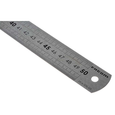 Facom 500mm Stainless Steel Metric Rule, With UKAS Calibration