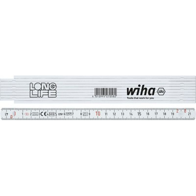 Wiha 2m Glass Fiber Reinforced Polyamide Imperial Folding Ruler